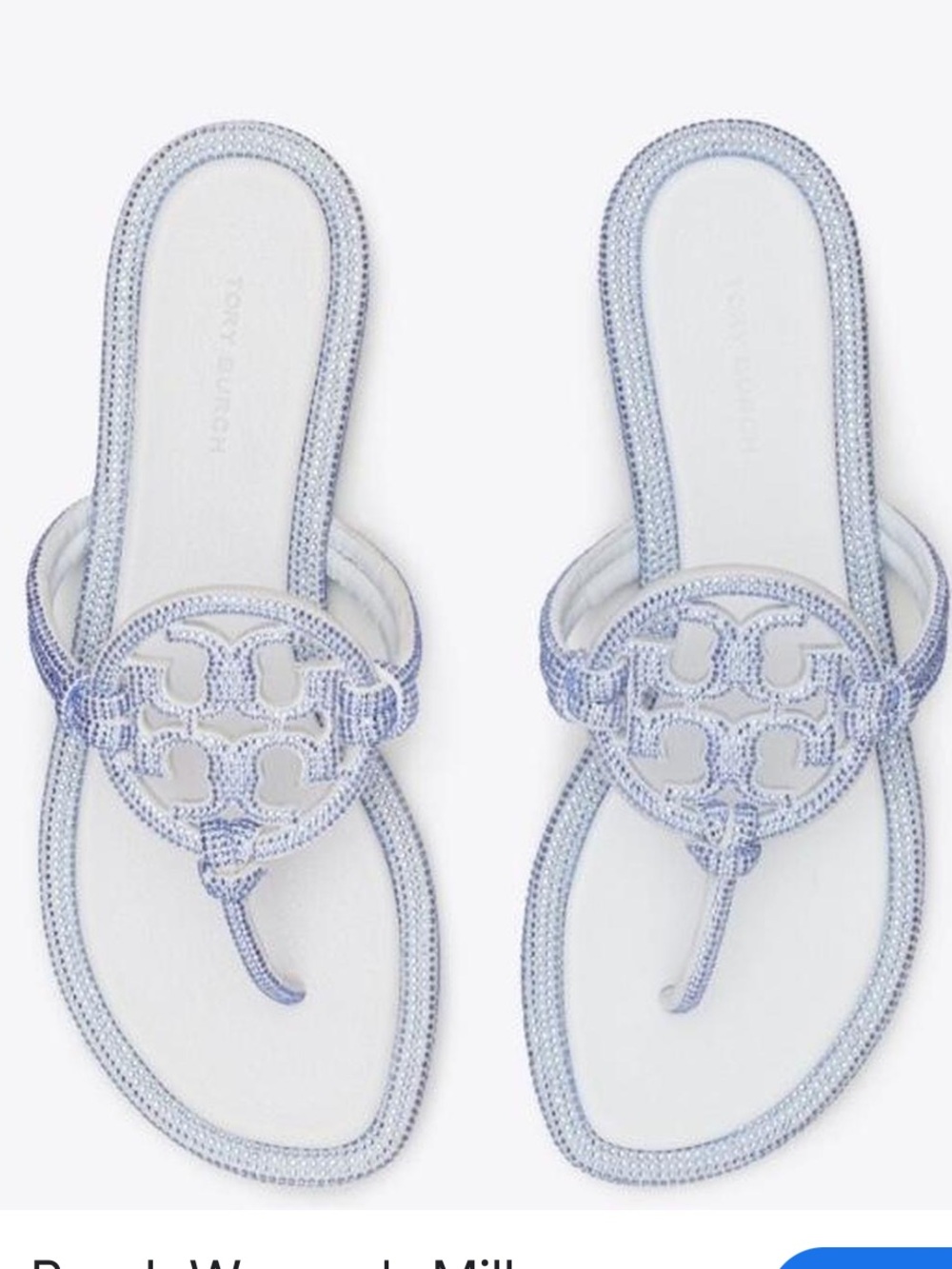 Tory Burch MILLER PAVÉ KNOTTED SANDAL- crystal Baby blue 💎Ju Ju Ice - Picture 2 of 12
